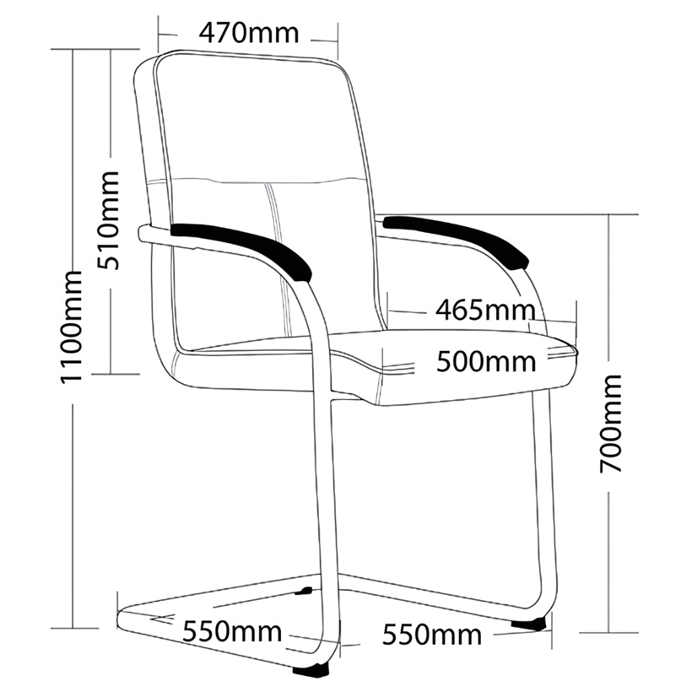 Rose Visitor Chair, angled view
