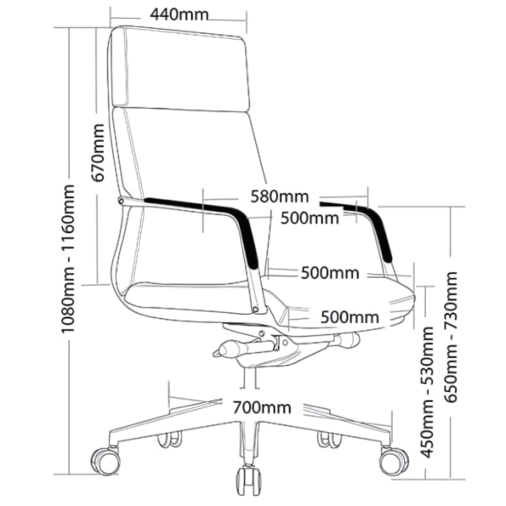 Select High Back Office Chair, detail view