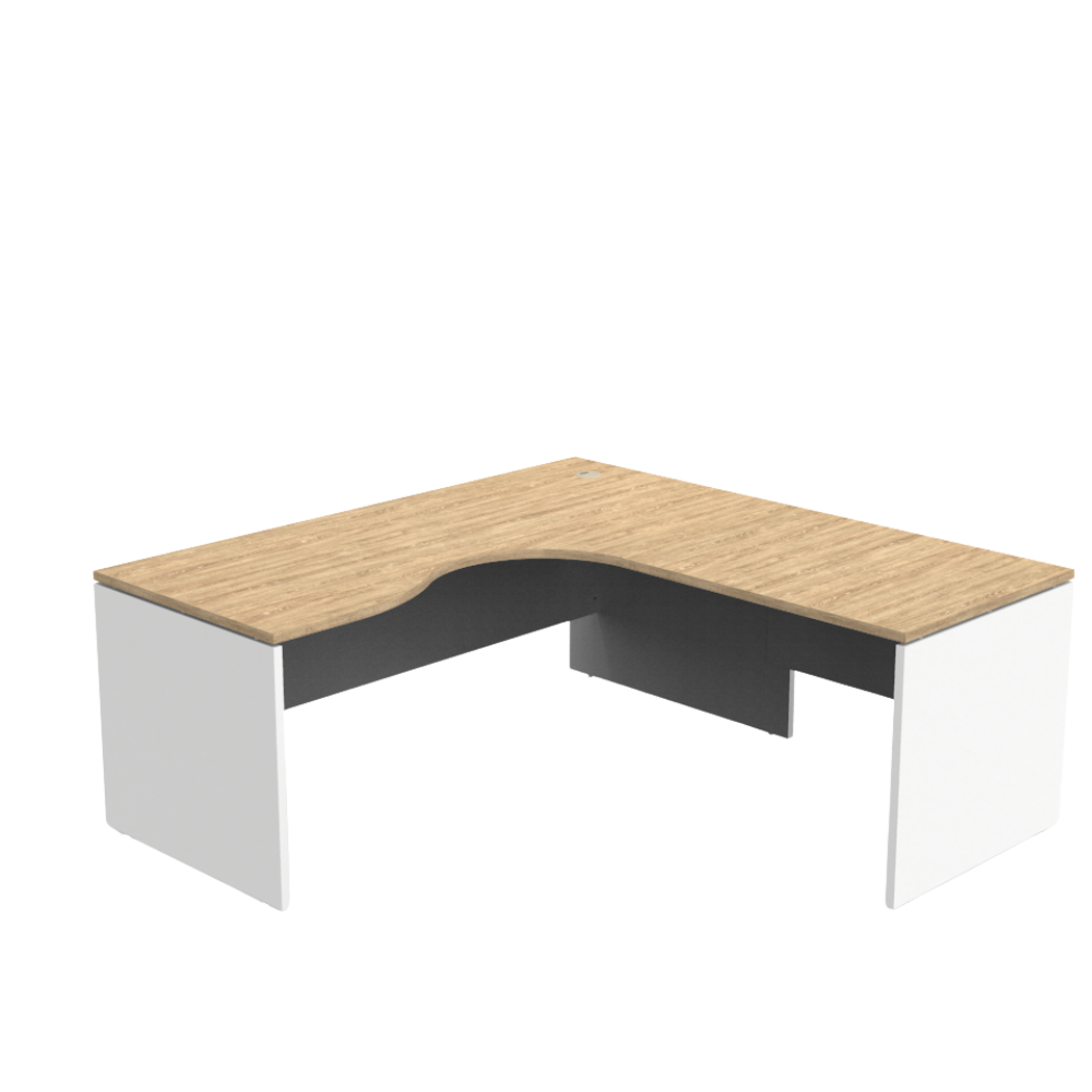 Display Aspire Ergocurve Workstation with 2 sets of mobile drawers.