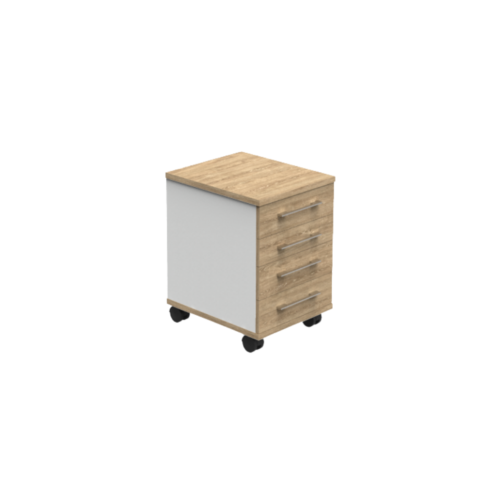 Display Aspire Ergocurve Workstation with 2 sets of mobile drawers.