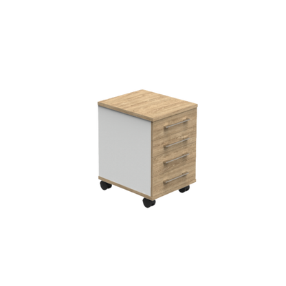 Display Aspire Ergocurve Workstation with 2 sets of mobile drawers.