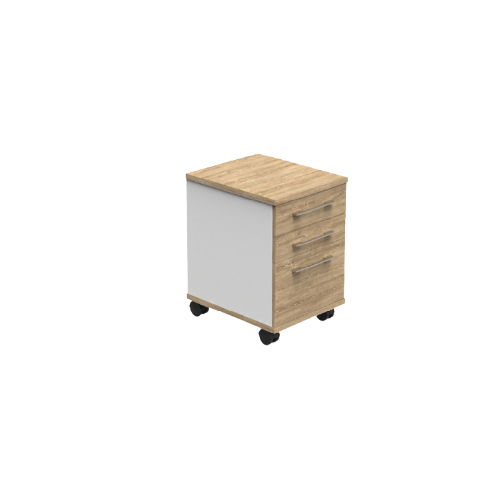 Display Aspire Ergocurve Workstation with 2 sets of mobile drawers.