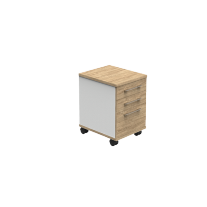Display Aspire Ergocurve Workstation with 2 sets of mobile drawers.
