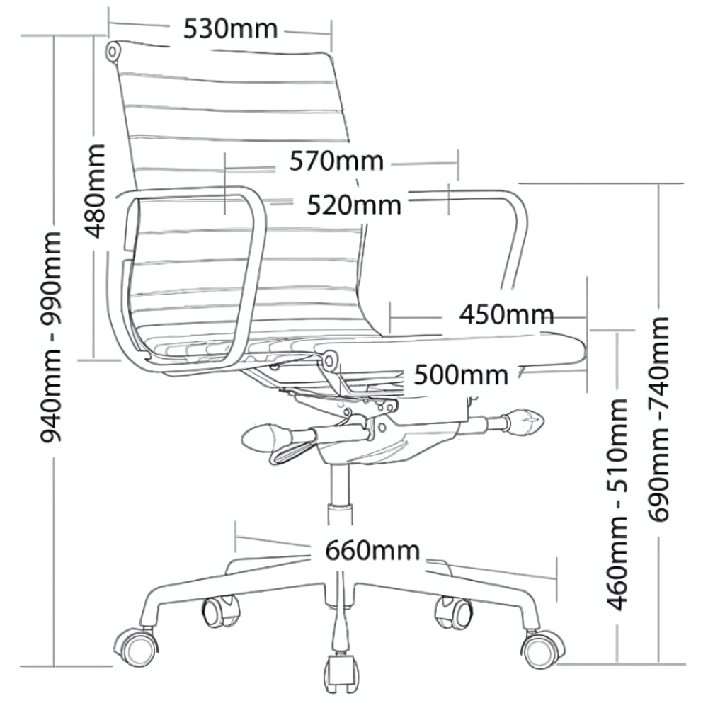 Volt medium back Office Chair, angled view
