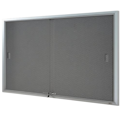BeNoticed Notice Case Sliding 2 Door Grey fabric