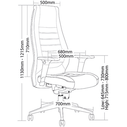Boston High Back Office Chair, detail view