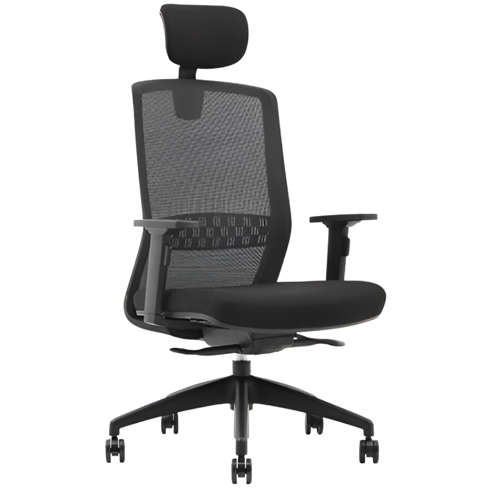BOLT MESH CHAIR WITH ARMS, angled view