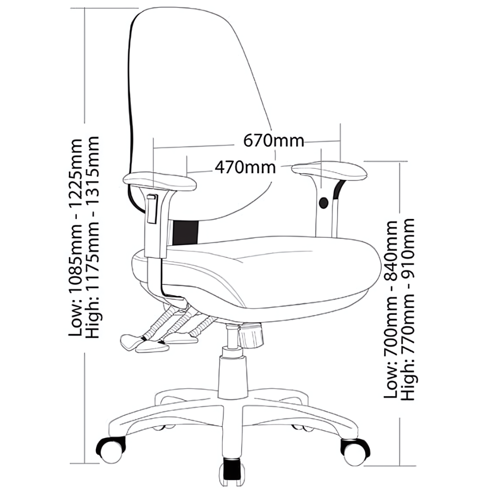 Clinton High Back TR600 Chair, front view