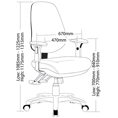 Clinton High Back TR600 Chair, front view