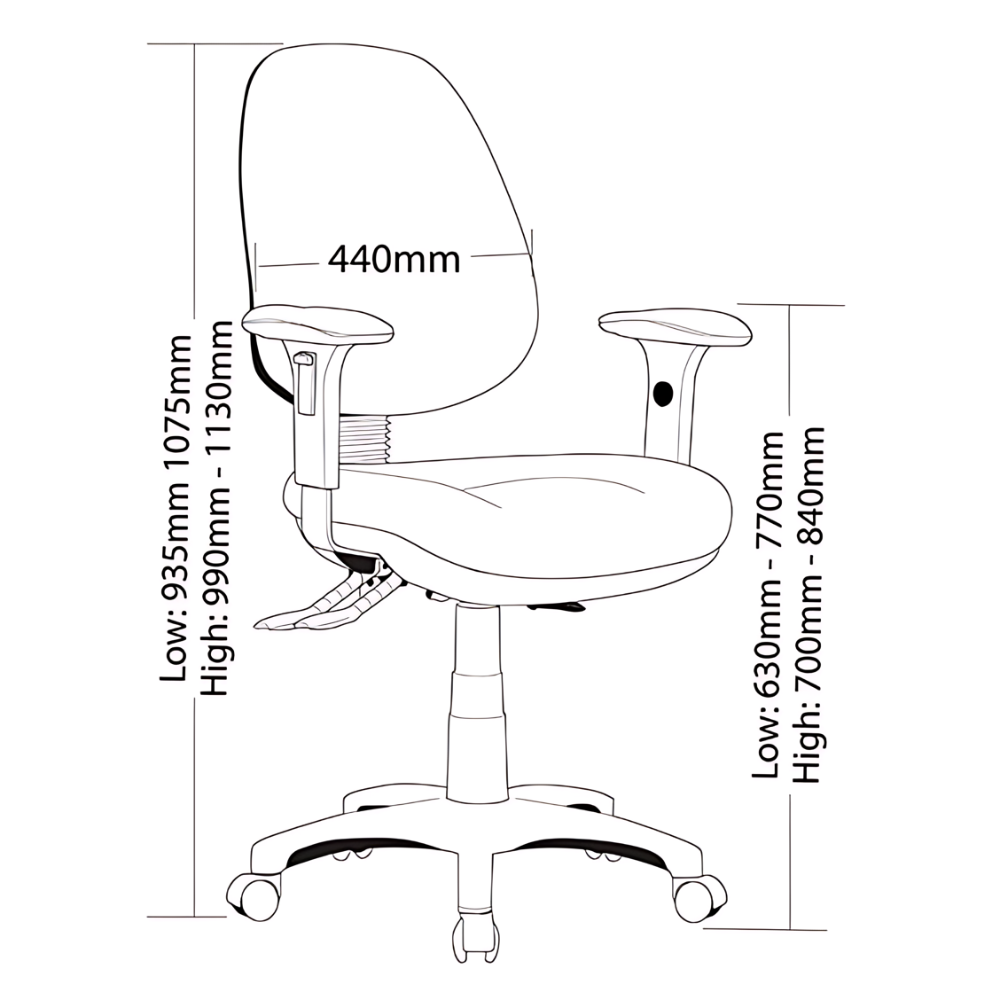 Harvey P350 High Back Chair, detail view