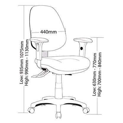Harvey P350 High Back Chair, detail view