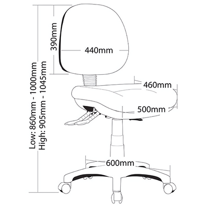 Harvey P350 Medium Back Chair, detail view