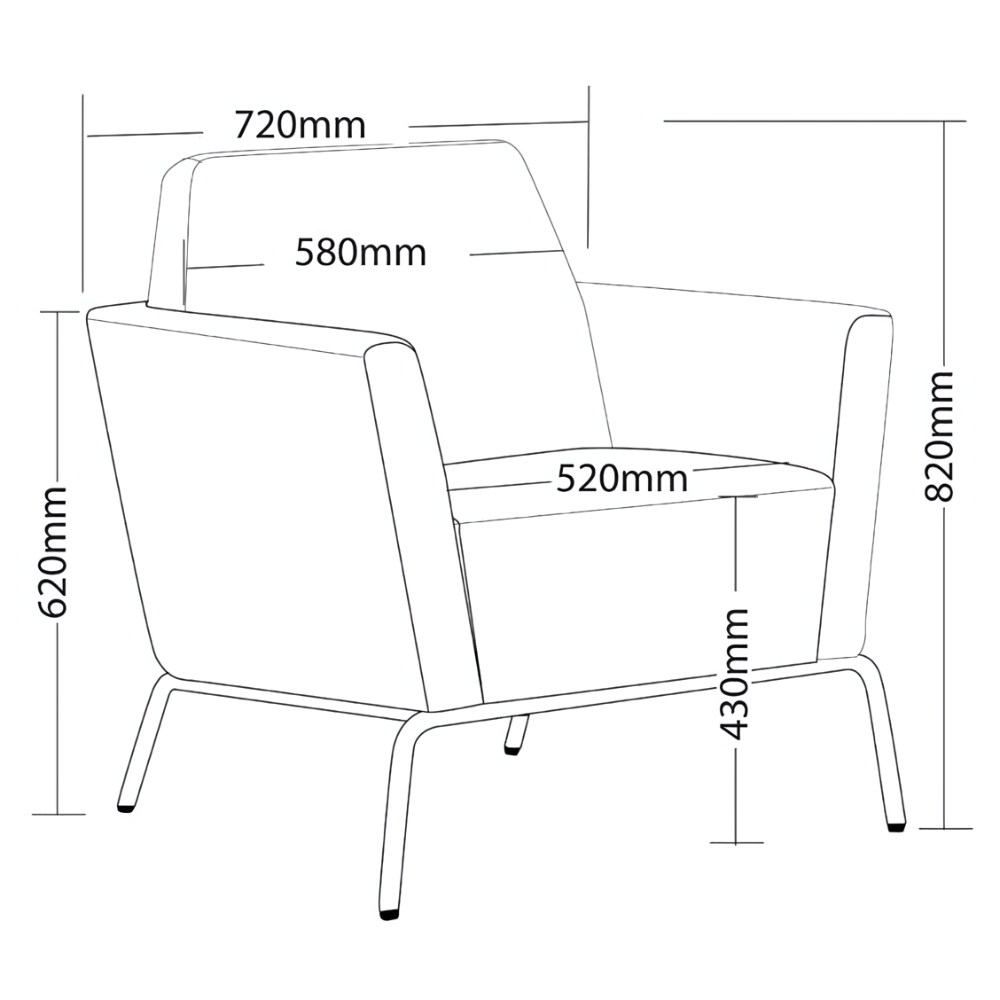 Jaden Range Office Chair, angled view