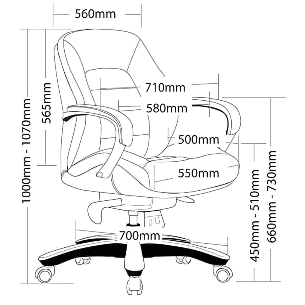 Magnum Low Back Office Chair, detail view