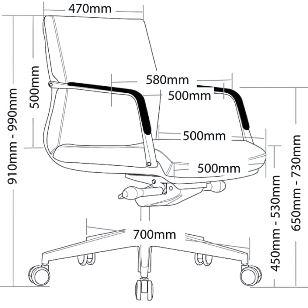 Select Low Back Office Chair, detail view